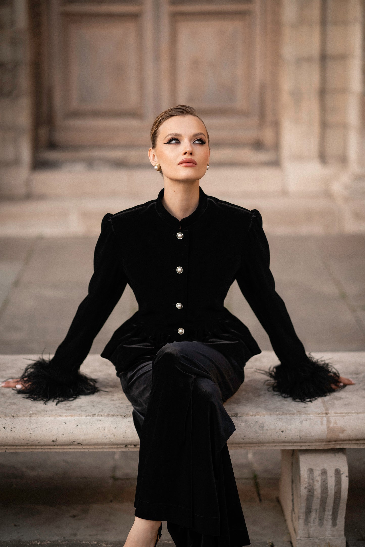 Velvet suit black “L’impératrice”