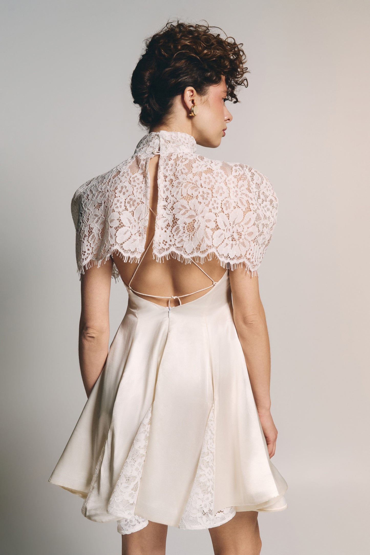 FLORA IVORY  MINI DRESS